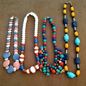 Lot of 4 handmade necklaces (benefits 503c animal rescue)